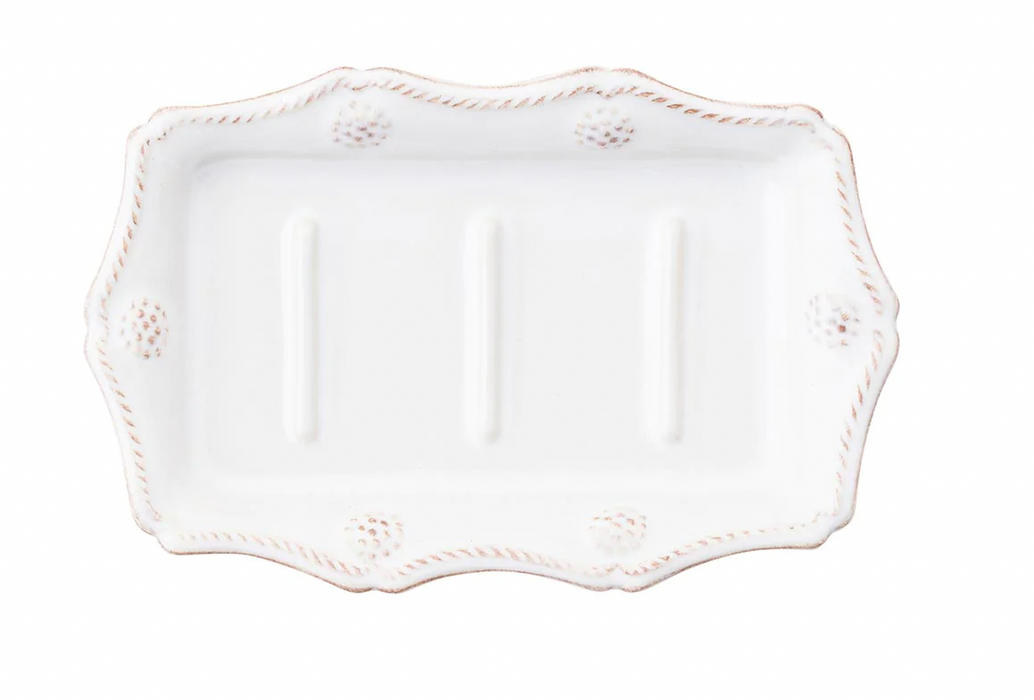 Berry and Thread Whitewash Soap Dish