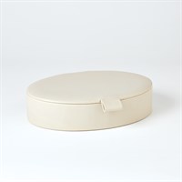 Oval Leather Box - Mist - Large