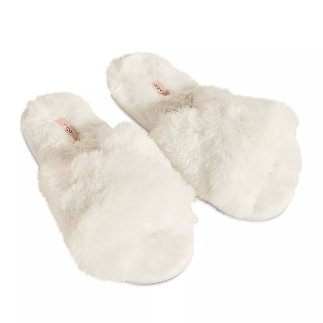 Ivory Plush Slippers