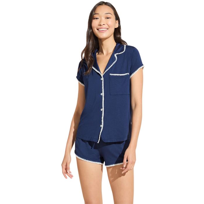 Frida Tencel Modal Short PJ Set - Navy/Ivory