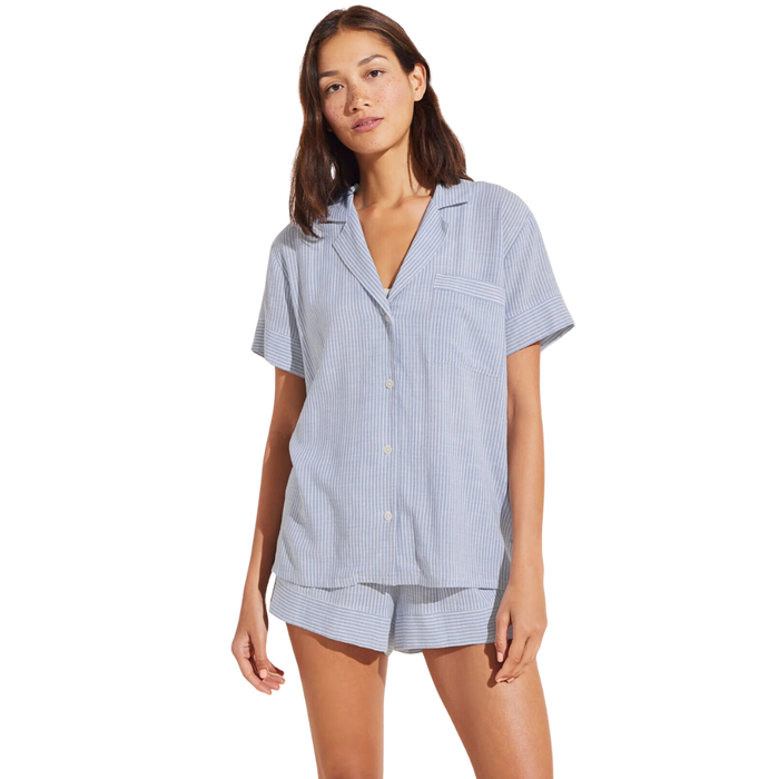 Nautico Shortie PJ Set- Wedgewood Blue/White