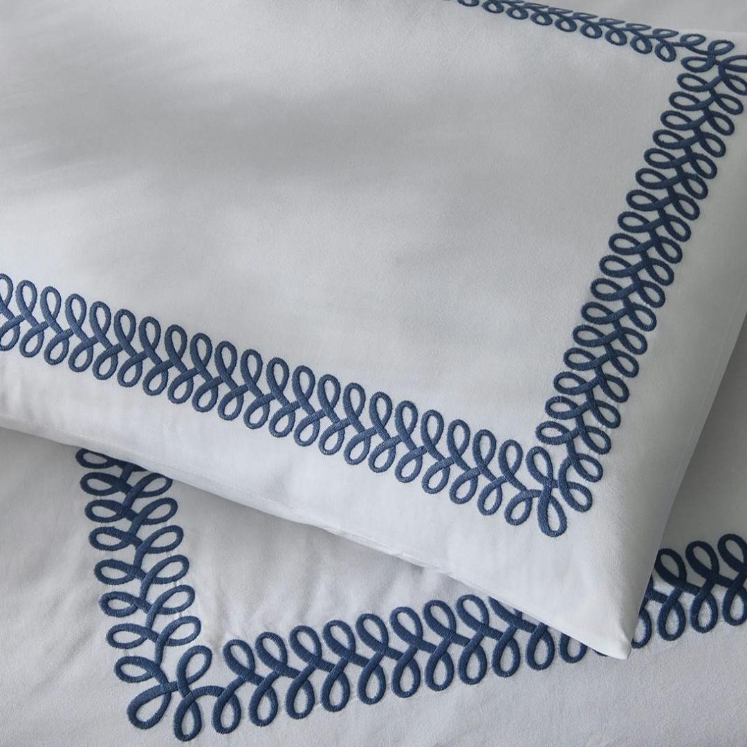 Astor Braid King Sham - Indigo