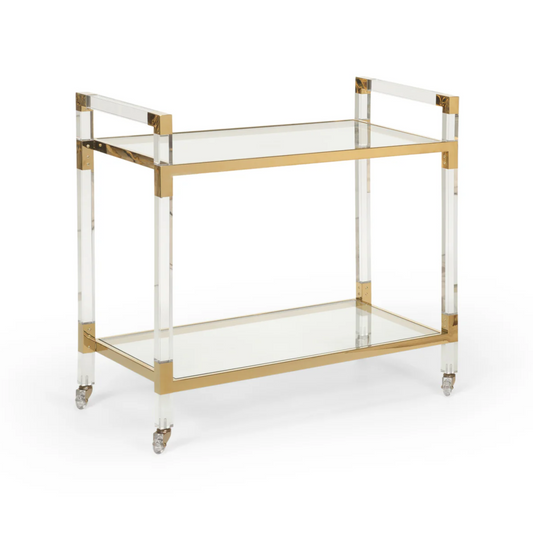 Acrylic + Gold Bar Cart