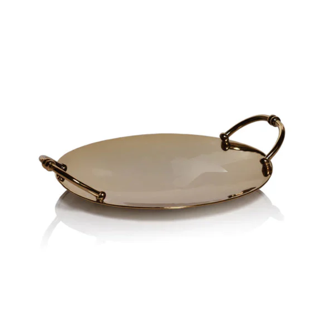 Alessia Round Serving Tray | Gold