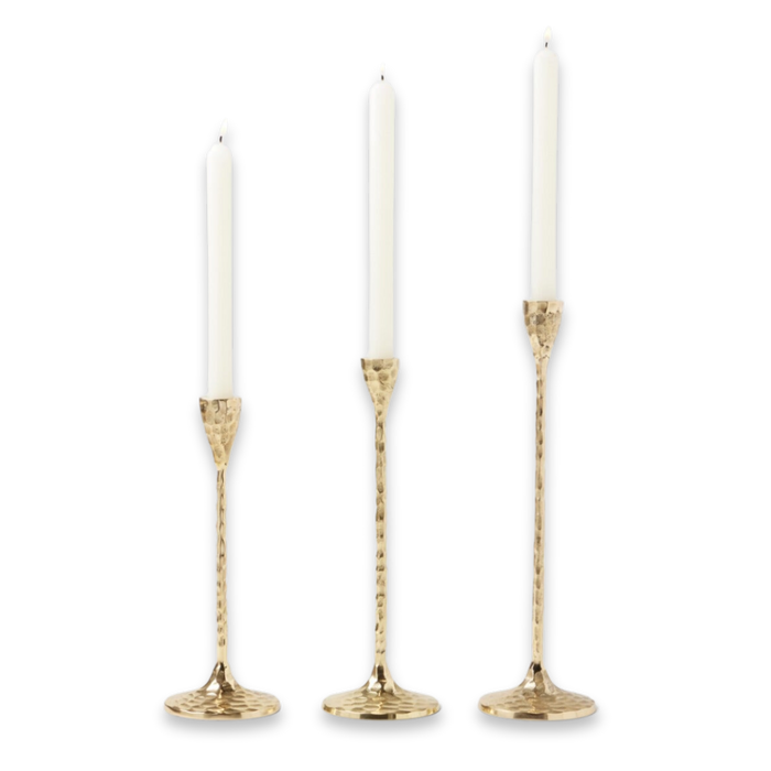 S/3 Alina Gold Candle Holders