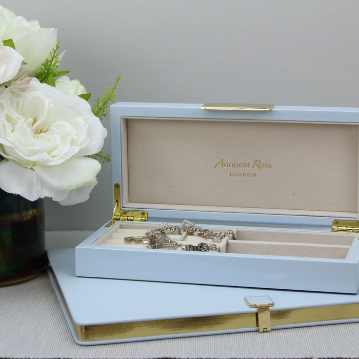 Light Blue & Gold Jewelry Box