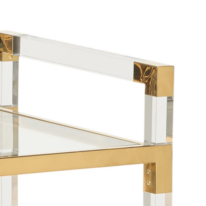 Acrylic + Gold Bar Cart