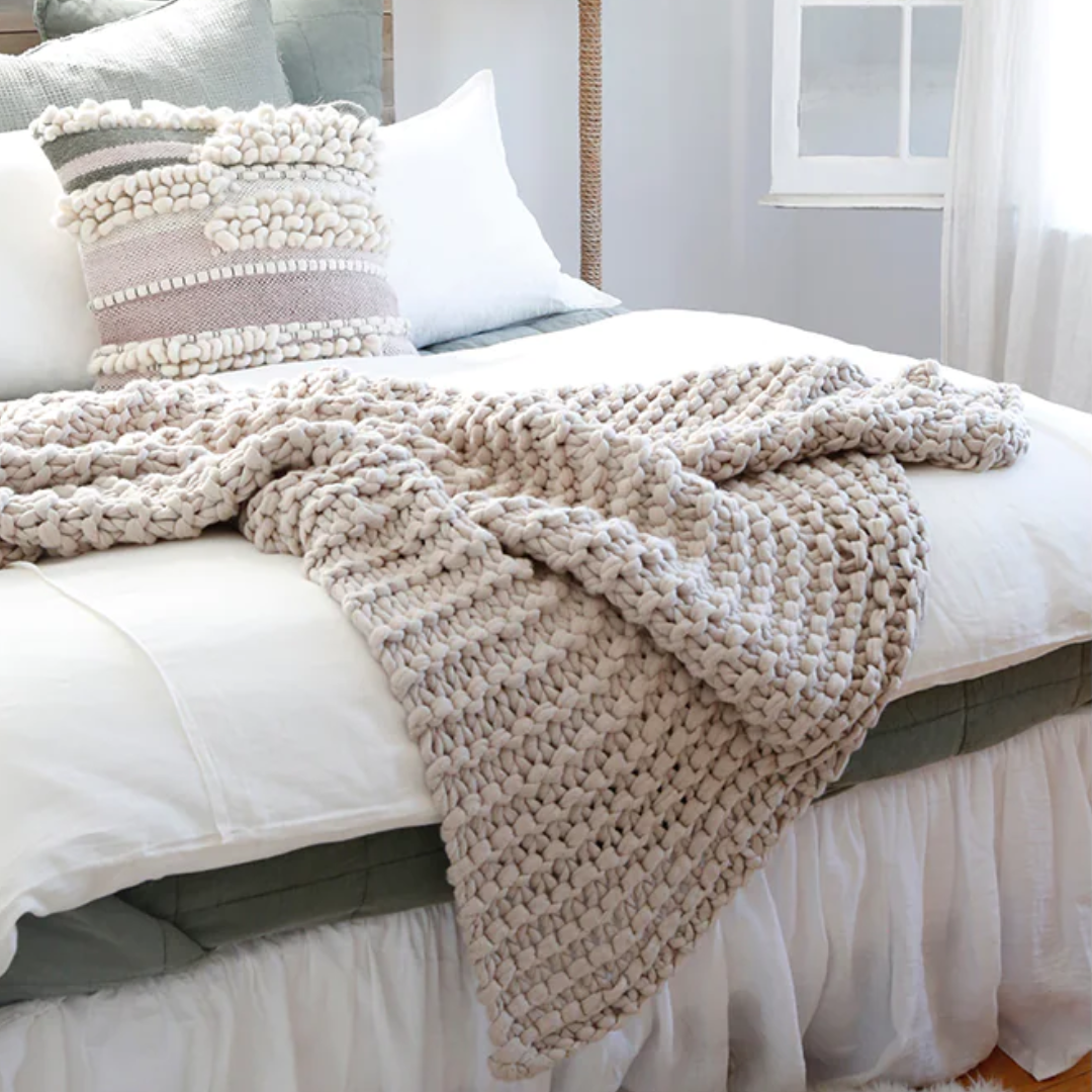 Finn Hand Knit Throw - Taupe