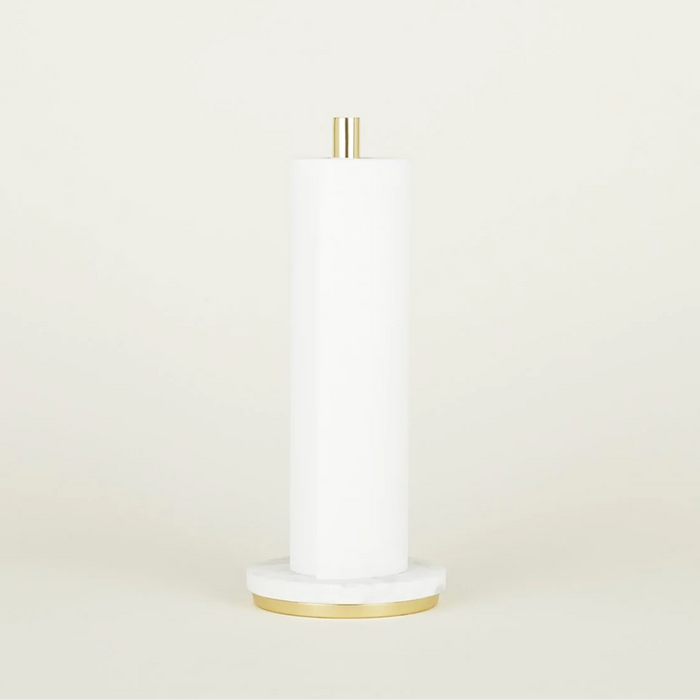 Marble + Brass Paper Towel Holder