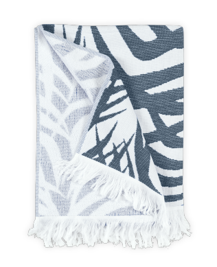 Zebra Palm Beach Towel - Navy
