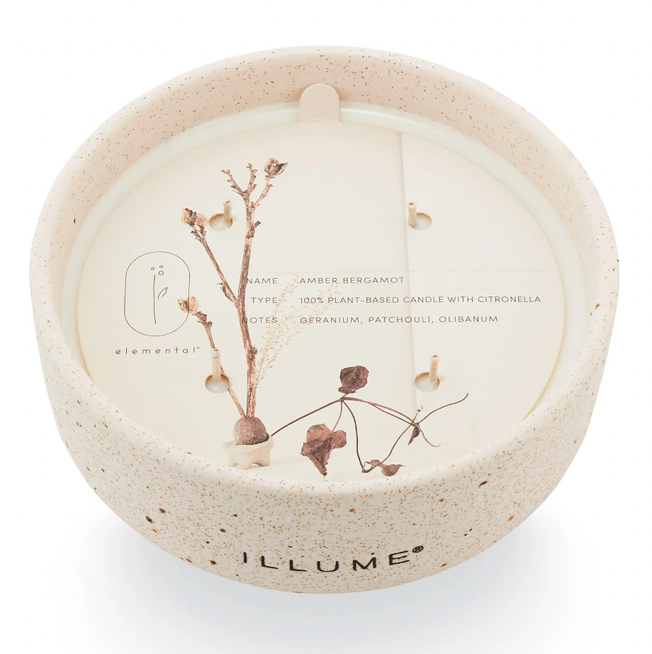 Amber Bergamot Small Outdoor Ceramic Candle