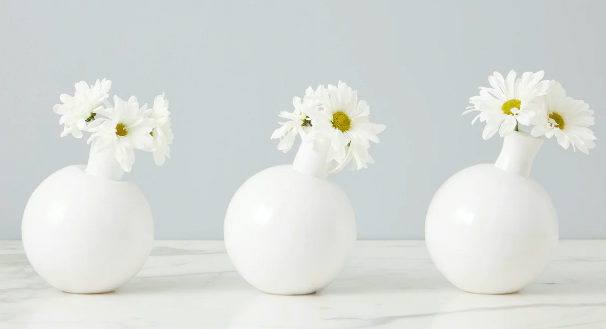 Sphere Bud Vase - White