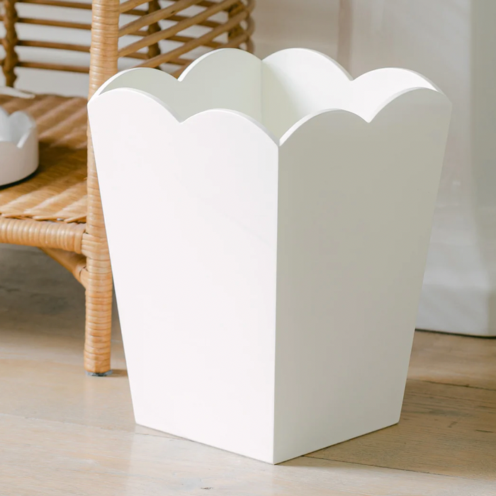 Scalloped Bin- White