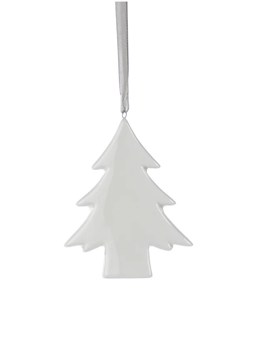 Ceramic White Tree Ornament - Design A
