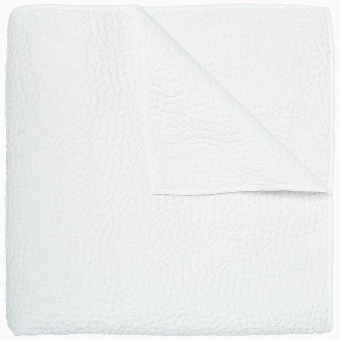 Hand Stitched Coverlet - White - King