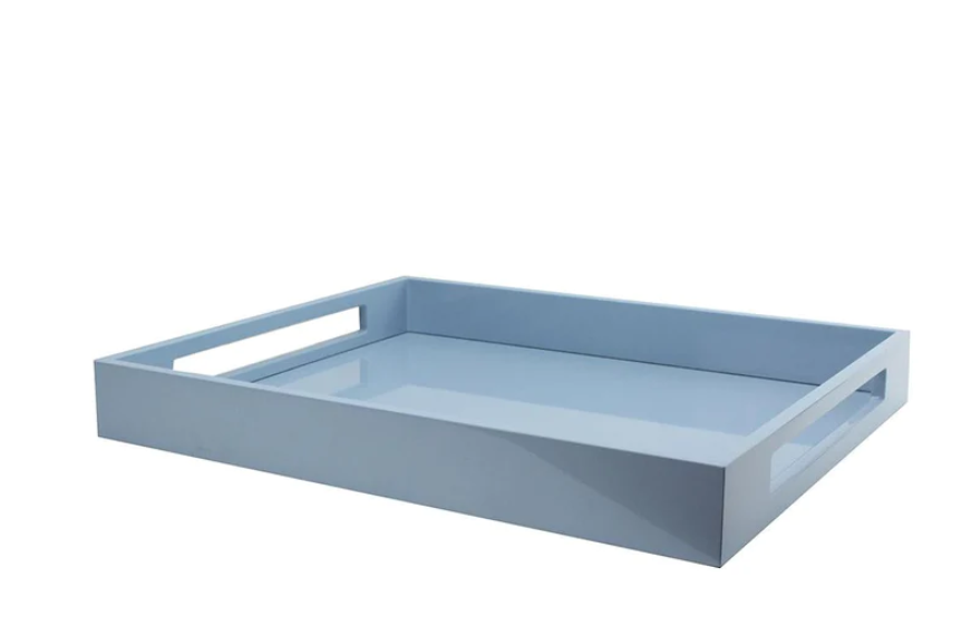 Denim Blue Medium Lacquered Serving Tray