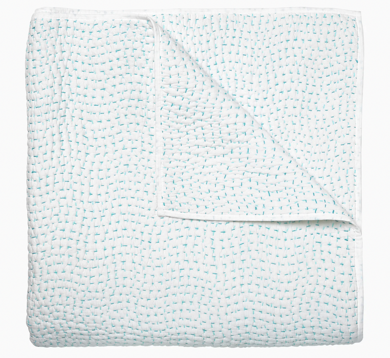 Hand Stitched Coverlet - Seaglass - Queen