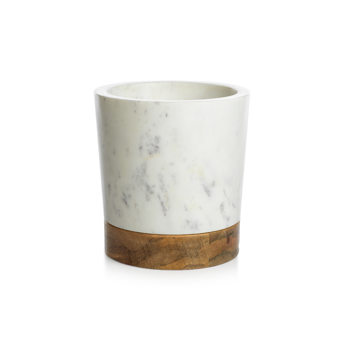 San Ramon Wood/White Marble Ice Bucket