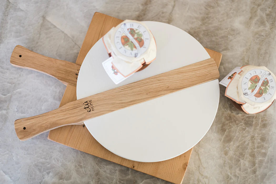 White Round Italian Pizza Board - Large