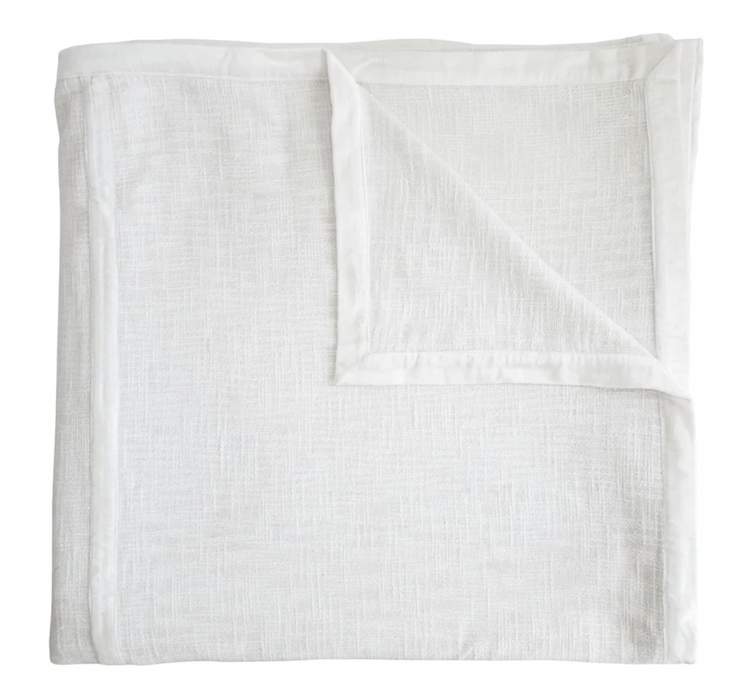 Chunky Woven Coverlet (White) - Queen