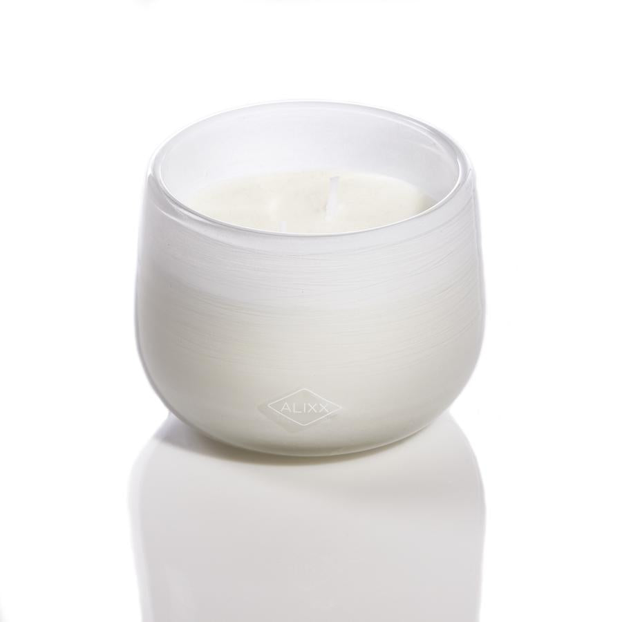 White Glass Ballon Candle - 9oz